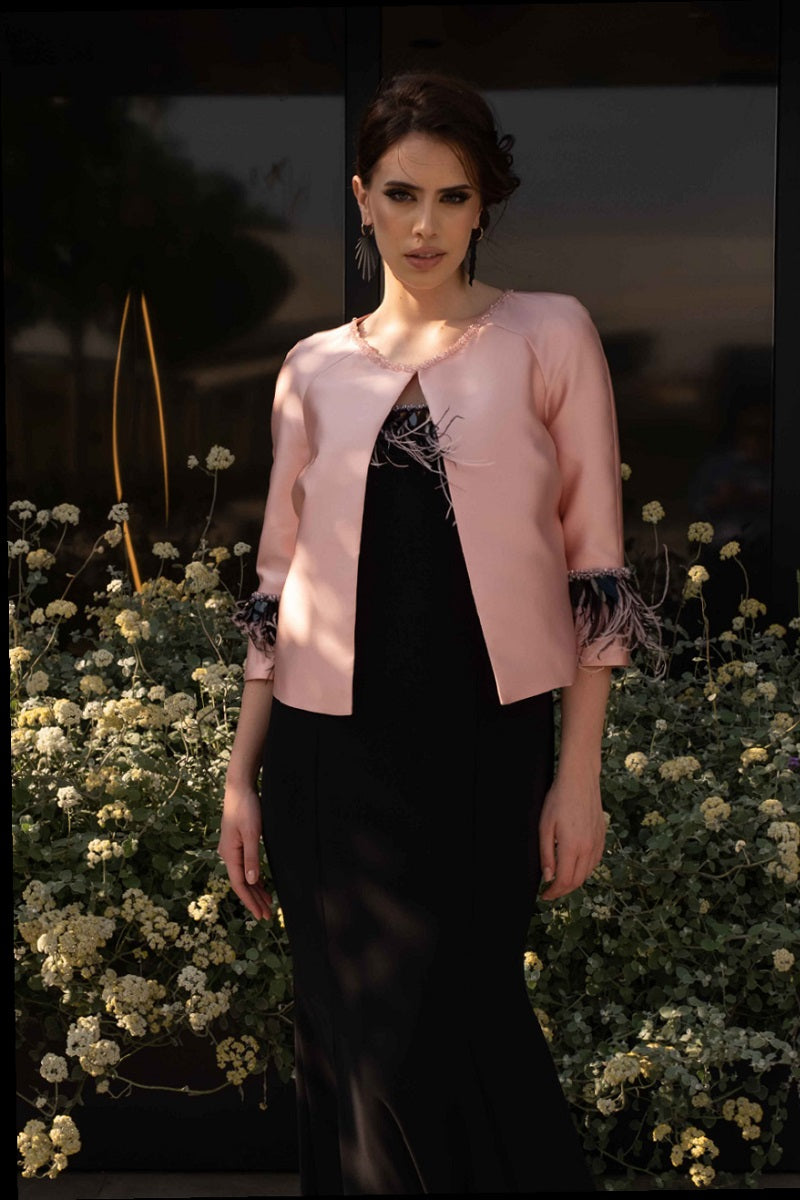 Giacca Bolero Corta C/Piume Curvy Allure C24-90