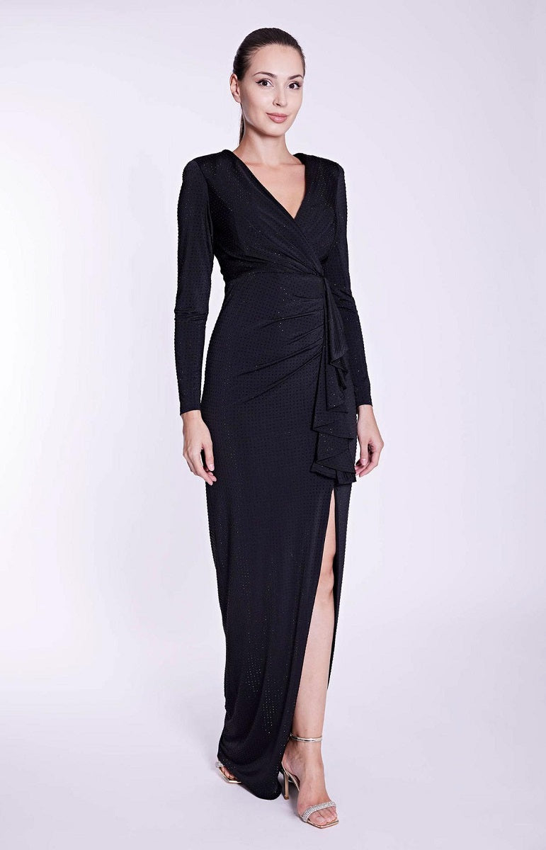 Abito Lungo con Cristalli 7390