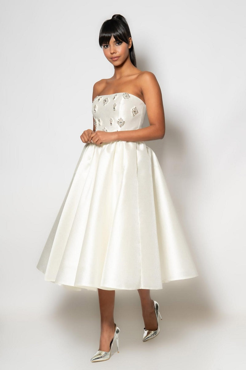 Abito Midi c/Corpetto di Cristalli 7257