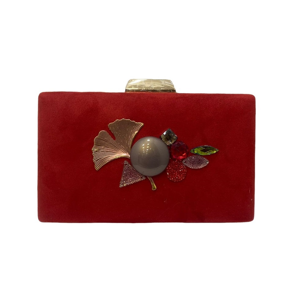 Clutch Gioiello Cerimonia Pluma Y Collar 1052