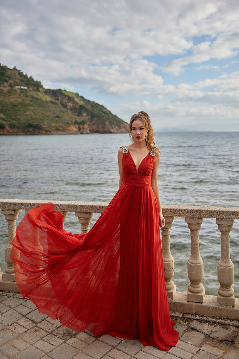 Abito Lungo Dettaglio Gioiello Gemavièl ART.5149