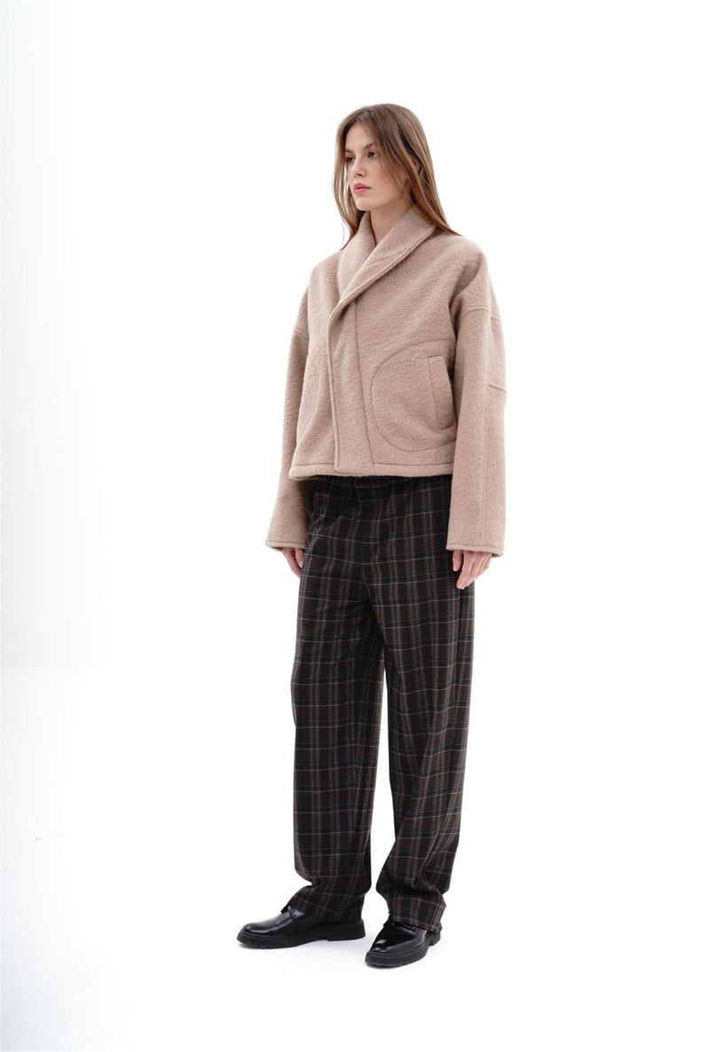Cappotto corto collo a scialle Lefon W24W-170394
