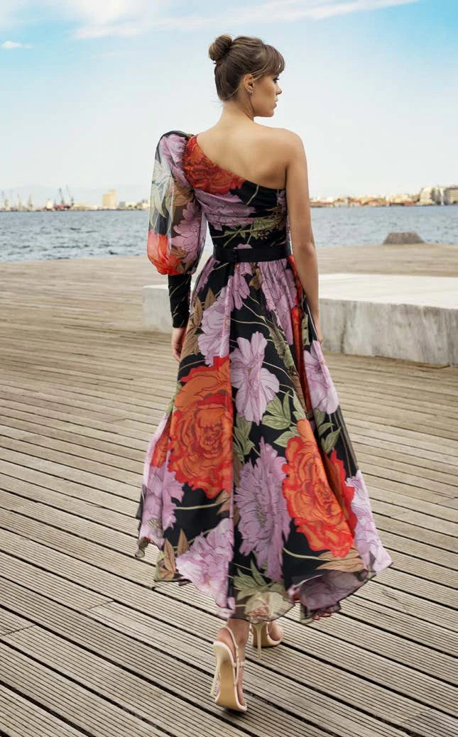 Abito Monospalla in Chiffon Mischalis M3-874501
