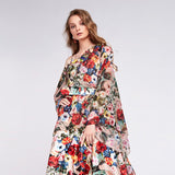 ABITO MATILDE CANO BUSTIER FLOREALE CON KAFTANO