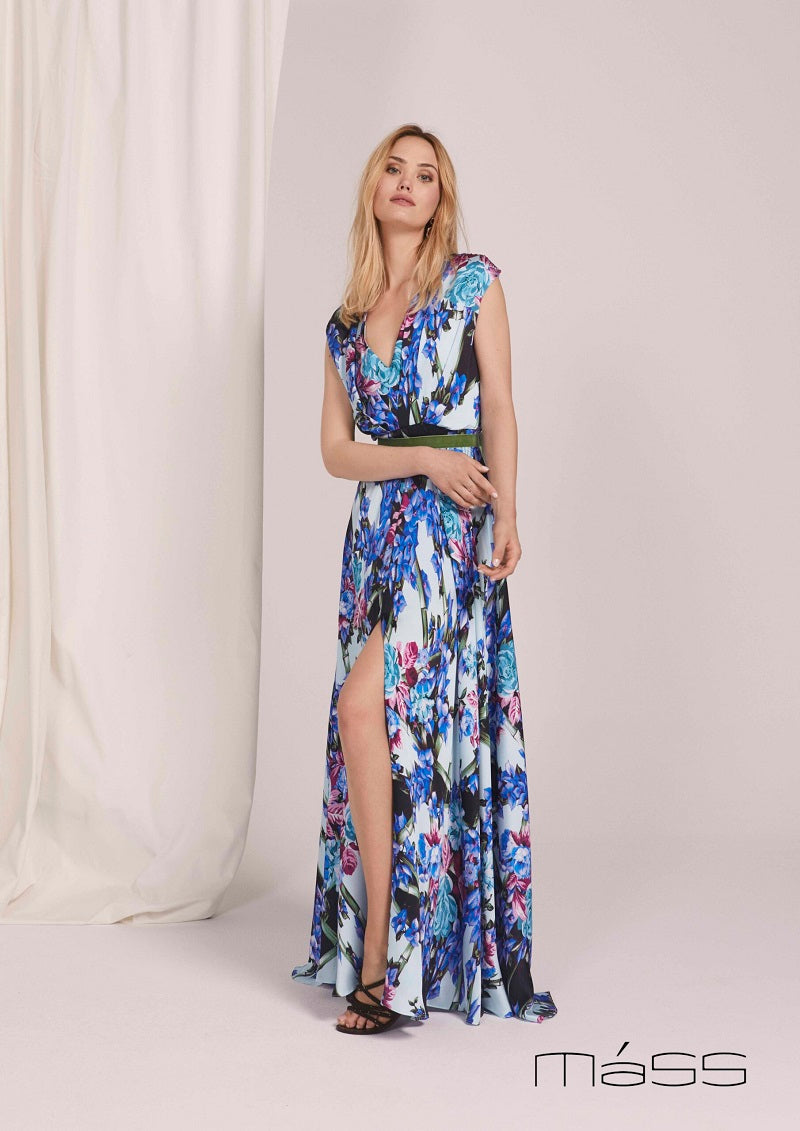 ABITO MATILDE CANO STAMPATO C/SPACCO