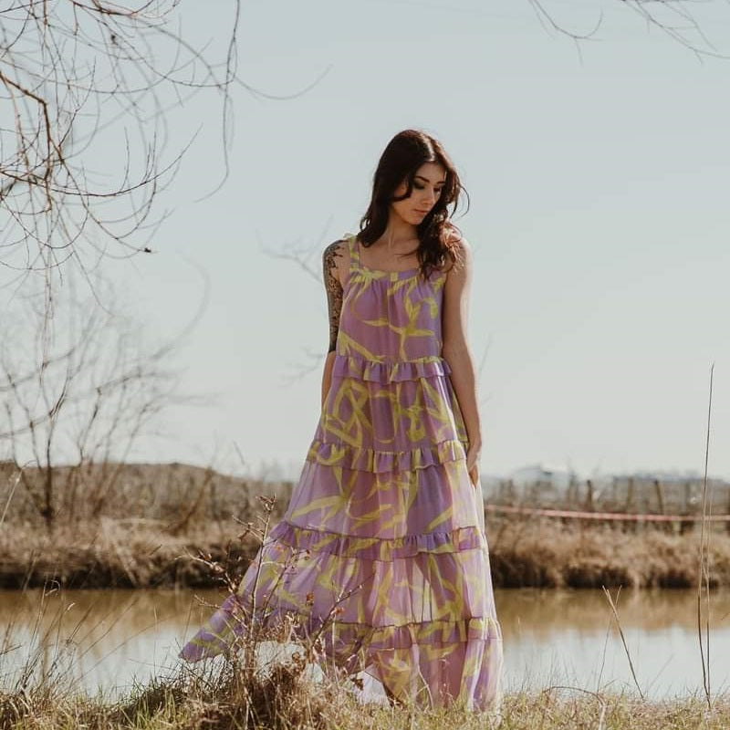 Abito Milva-Mi a Spallette con Multifantasia