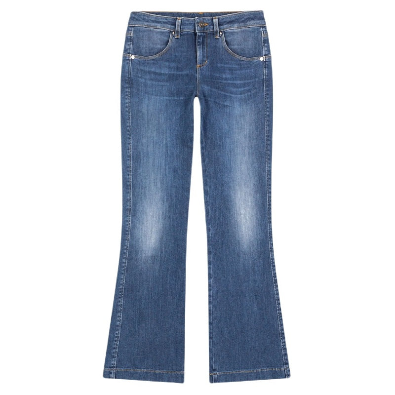 Denim Kaos Jeans Bottone Logato D'oro
