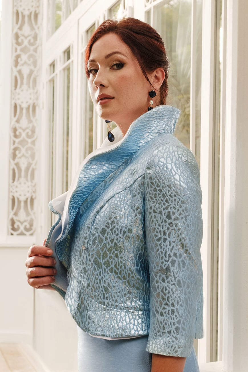 Giacca Lurex Mosaico Collo Rouche Curvy Allure C23-58