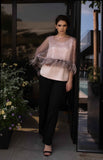 Cappa con Paillettes e Piume Curvy Allure C24-85