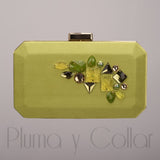 Clutch Gioiello Cerimonia Pluma Y Collar 1052