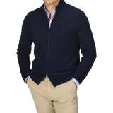 Cardigan con zip in cachmere John Wellington 57128/20201