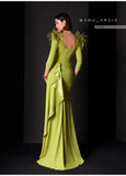 Vestito in crepe e piume Manu Garcia MG3616