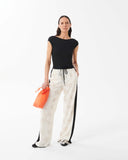 Pantaloni in lino ricamato