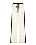 Pantaloni in lino ricamato